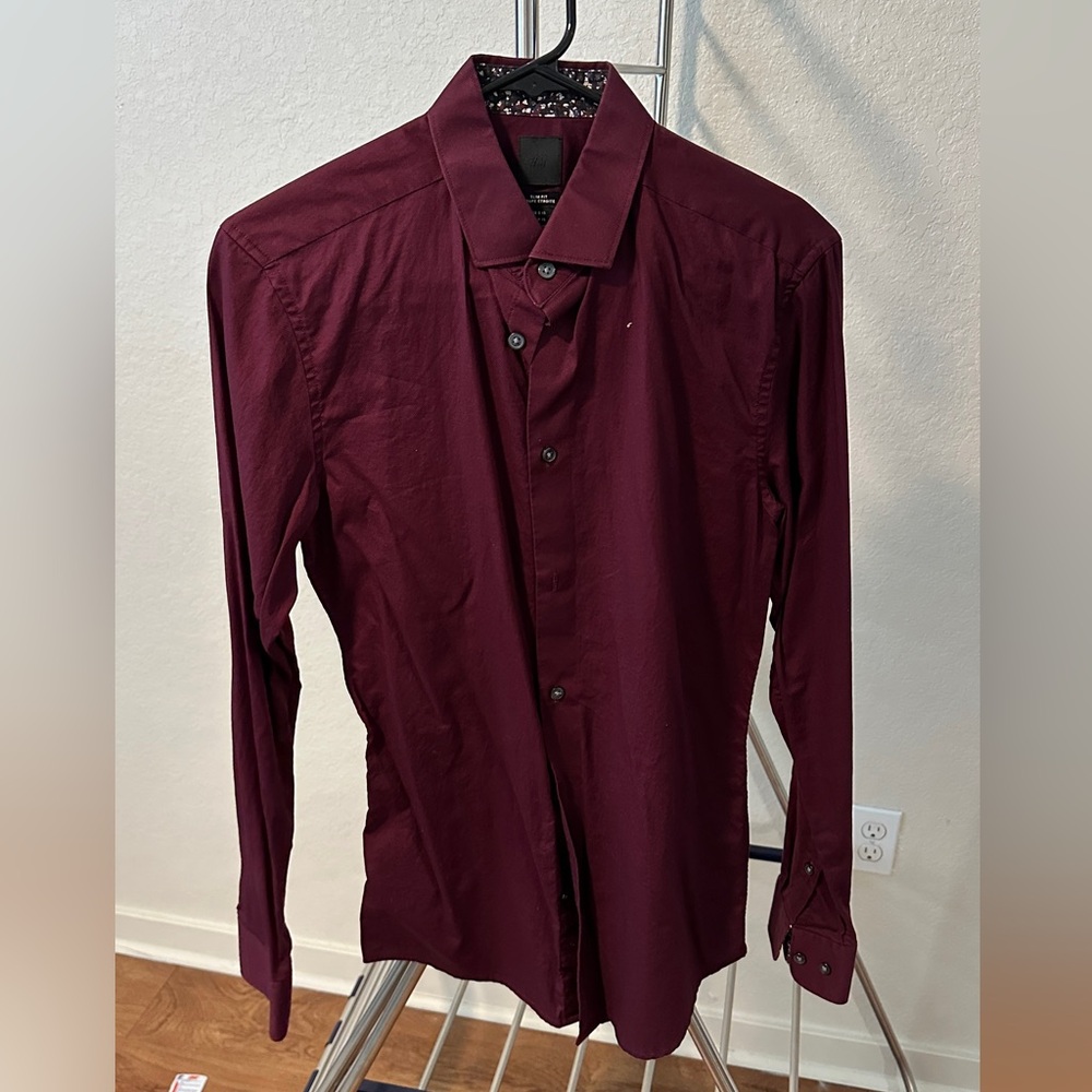 Maroon H&M Dress Shirt